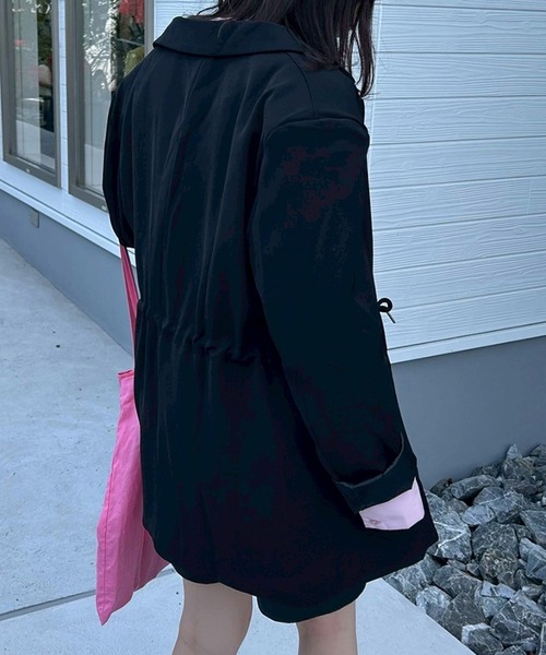 Flugge(フラッジー)の「ウエストギャザーBIGジャケット(その他アウター・レディース・ベージュ/ブラック・FREE)」の18枚目の写真
