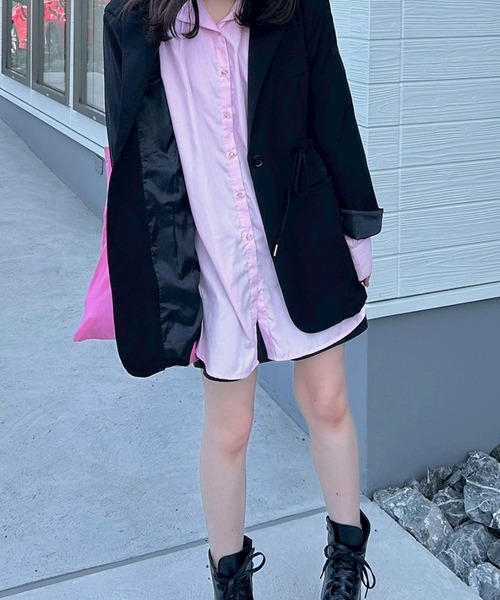 Flugge(フラッジー)の「ウエストギャザーBIGジャケット(その他アウター・レディース・ベージュ/ブラック・FREE)」の19枚目の写真