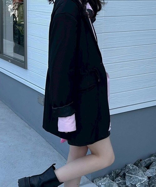 Flugge(フラッジー)の「ウエストギャザーBIGジャケット(その他アウター・レディース・ベージュ/ブラック・FREE)」の20枚目の写真