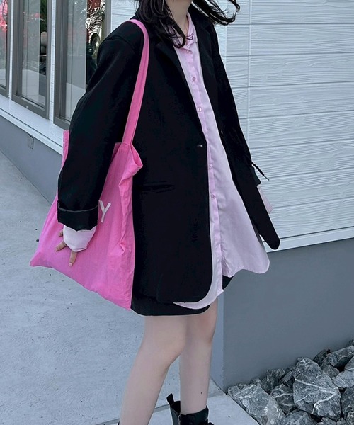 Flugge(フラッジー)の「ウエストギャザーBIGジャケット(その他アウター・レディース・ベージュ/ブラック・FREE)」の22枚目の写真