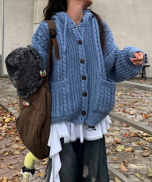 Sov. レース編みブルーカーディガン 38 2025秋冬 Sov. レース編みブルーカーディガン 38 2025秋冬