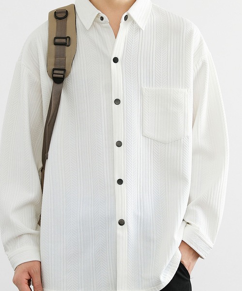 aimoha(アイモハ)の「ジェガードニットシャツジャケット/Jegard knit shirt jacket(その他アウター・メンズ・ホワイト/ブラック・X-LARGE/XXX-LARGE/XX-LARGE)」の9枚目の写真