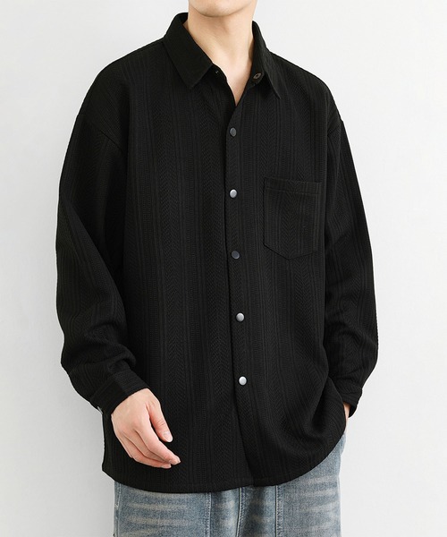 aimoha(アイモハ)の「ジェガードニットシャツジャケット/Jegard knit shirt jacket(その他アウター・メンズ・ホワイト/ブラック・X-LARGE/XXX-LARGE/XX-LARGE)」の12枚目の写真