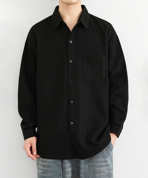 aimoha(アイモハ)の「ジェガードニットシャツジャケット/Jegard knit shirt jacket(その他アウター・メンズ・ホワイト/ブラック・X-LARGE/XXX-LARGE/XX-LARGE)」の13枚目の写真