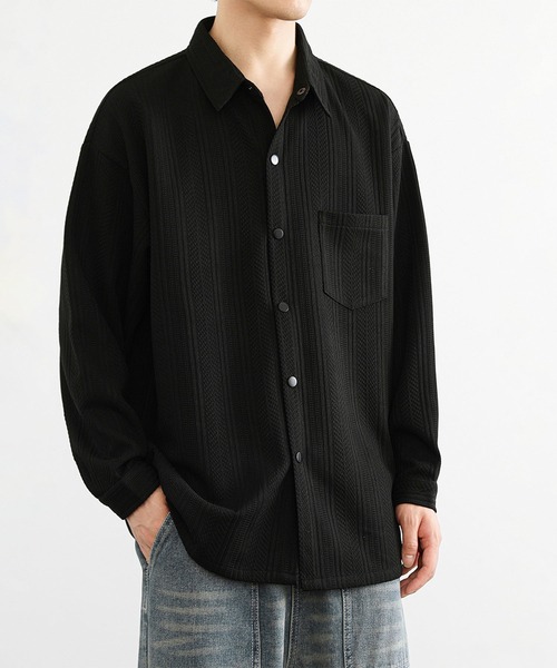 aimoha(アイモハ)の「ジェガードニットシャツジャケット/Jegard knit shirt jacket(その他アウター・メンズ・ホワイト/ブラック・X-LARGE/XXX-LARGE/XX-LARGE)」の14枚目の写真