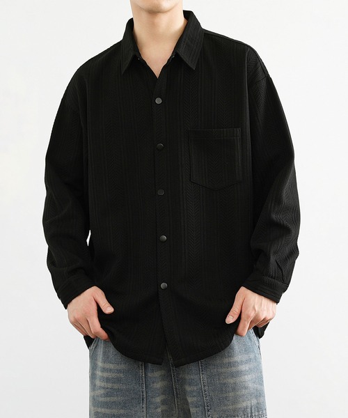 aimoha(アイモハ)の「ジェガードニットシャツジャケット/Jegard knit shirt jacket(その他アウター・メンズ・ホワイト/ブラック・X-LARGE/XXX-LARGE/XX-LARGE)」の15枚目の写真