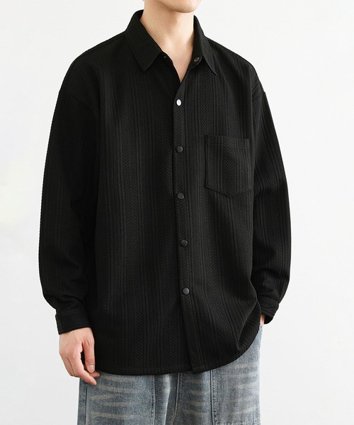 aimoha(アイモハ)の「ジェガードニットシャツジャケット/Jegard knit shirt jacket(その他アウター・メンズ・ホワイト/ブラック・X-LARGE/XXX-LARGE/XX-LARGE)」の16枚目の写真