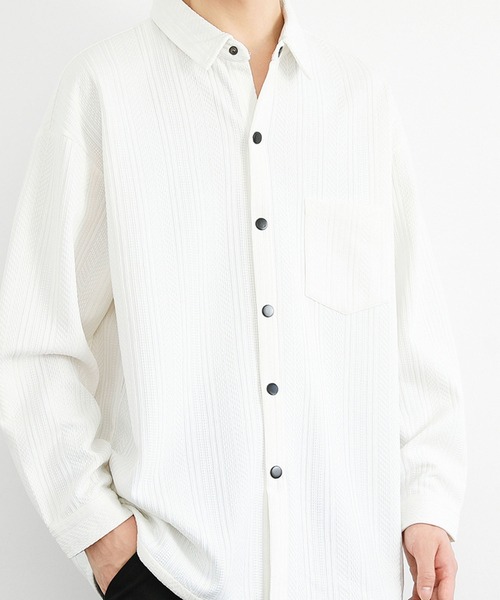 aimoha(アイモハ)の「ジェガードニットシャツジャケット/Jegard knit shirt jacket(その他アウター・メンズ・ホワイト/ブラック・X-LARGE/XXX-LARGE/XX-LARGE)」の7枚目の写真