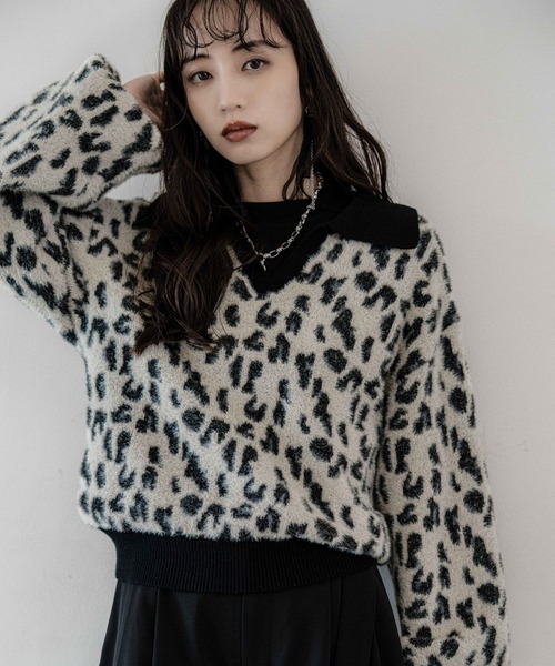 セール】シャギーポロニットプルオーバー(HARE)（ニット/セーター