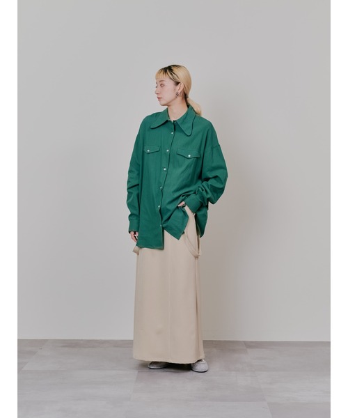 TEVALT（ヴァレット）の「バタフライカラーウエスタンライクシャツ（シャツ/ブラウス・レディース・グリーン/チャコール/ベージュ・38）」の4枚目の写真