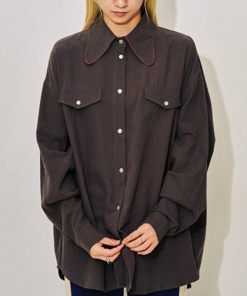 TEVALT（ヴァレット）の「バタフライカラーウエスタンライクシャツ（シャツ/ブラウス・レディース・グリーン/チャコール/ベージュ・38）」の12枚目の写真