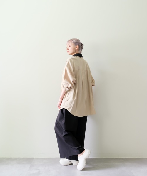 TEVALT(ヴァレット)の「バタフライカラーウエスタンライクシャツ(シャツ/ブラウス・レディース・グリーン/チャコール/ベージュ・38)」の15枚目の写真