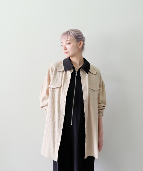 TEVALT(ヴァレット)の「バタフライカラーウエスタンライクシャツ(シャツ/ブラウス・レディース・グリーン/チャコール/ベージュ・38)」の16枚目の写真