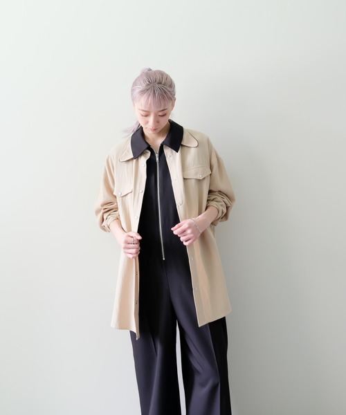 TEVALT(ヴァレット)の「バタフライカラーウエスタンライクシャツ(シャツ/ブラウス・レディース・グリーン/チャコール/ベージュ・38)」の17枚目の写真