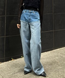 Ameri | FLOCKY SWITCHING DENIM PANTS(デニムパンツ)