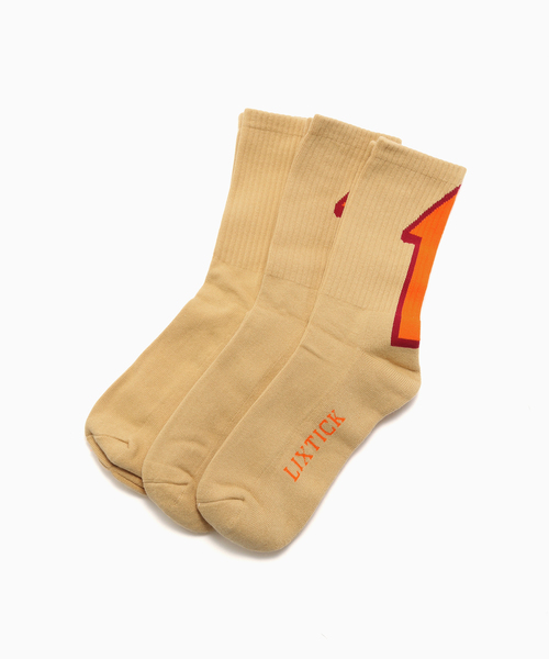 LIXTICK(リックスティック)の「LIXTICK/リックスティック ARROW SOCKS 3P(ソックス/靴下・メンズ・ベージュ・FREE)」の1枚目の写真