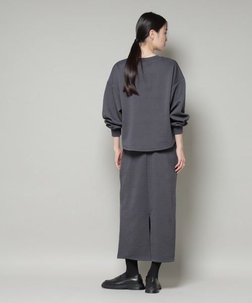 NANO universe（ナノユニバース）の「ジャガードカット セットアップ（ワンピース・レディース・ブラック/ライトグレー/チャコール・FREE）」の15枚目の写真