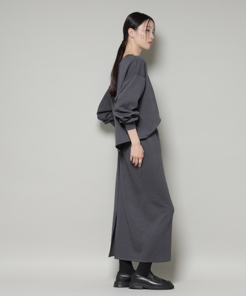 NANO universe（ナノユニバース）の「ジャガードカット セットアップ（ワンピース・レディース・ブラック/ライトグレー/チャコール・FREE）」の17枚目の写真