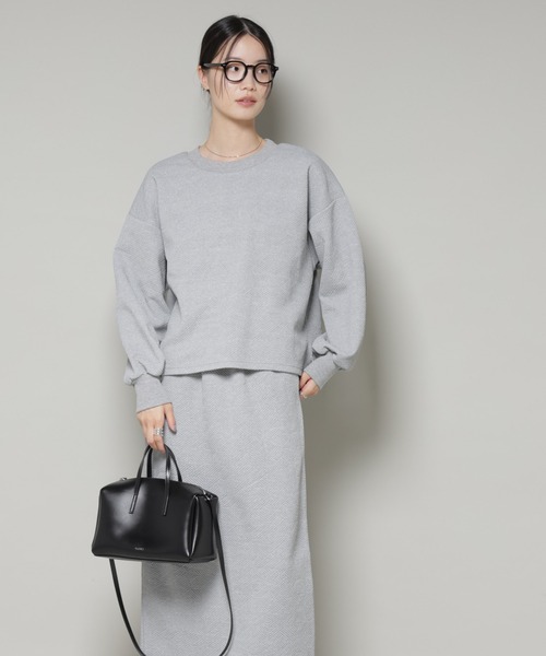 NANO universe（ナノユニバース）の「ジャガードカット セットアップ（ワンピース・レディース・ブラック/ライトグレー/チャコール・FREE）」の20枚目の写真