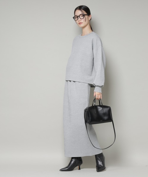 NANO universe（ナノユニバース）の「ジャガードカット セットアップ（ワンピース・レディース・ブラック/ライトグレー/チャコール・FREE）」の21枚目の写真