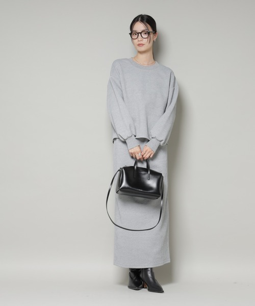 NANO universe（ナノユニバース）の「ジャガードカット セットアップ（ワンピース・レディース・ブラック/ライトグレー/チャコール・FREE）」の22枚目の写真