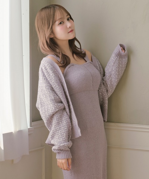 ポールカ　ワンピース　美品　暖か　カーディガン付き 洗濯機で洗える】GOKU楽ダンボールカーディガン,ikka| TOKYO DESIGN