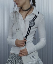 SETUPEXE（セットアップイーエックスイー）の「【SETUP‐EXE】WAFFEN LINE COLLAR TEE / 【セットアップエグゼ】ワッフェンラインカラー長袖シャツ（ポロシャツ）」