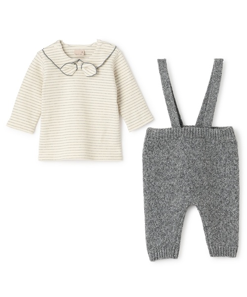 petit main（プティマイン）の「サスつきニットパンツセット（その他ベビーウェア・キッズ・チャコール/ベージュ・80ｃｍ/70cm）」の8枚目の写真