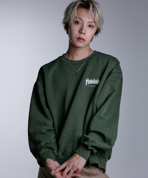 廃番品 Squarepusher スクエアプッシャー スウェット セール】THRASHER×MSG 別注 ヴィンテージ加工スウェットプルオーバー