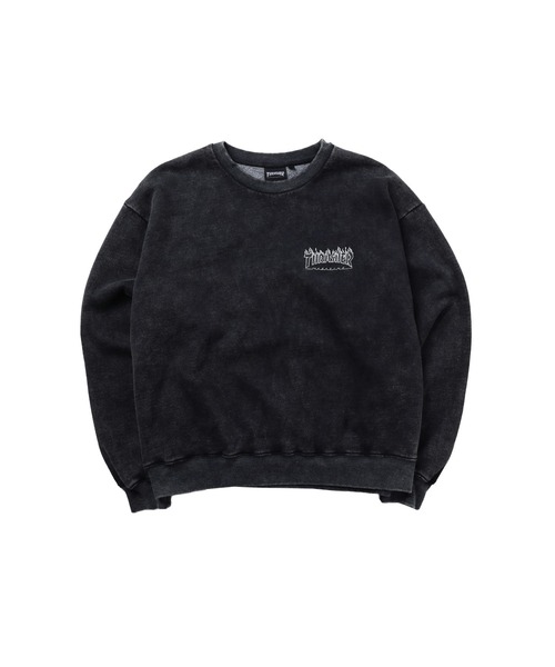 THRASHER（スラッシャー）の「THRASHER×MSG 別注 ヴィンテージ加工スウェットプルオーバー【UNISEX】（スウェット・メンズ・グリーン/ブラック系1/ネイビー/ブラック・M/L/XL/S）」の8枚目の写真