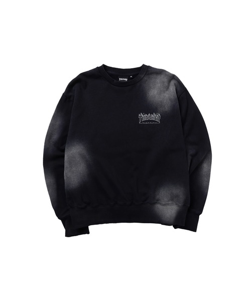 THRASHER（スラッシャー）の「THRASHER×MSG 別注 ヴィンテージ加工スウェットプルオーバー【UNISEX】（スウェット・メンズ・グリーン/ブラック系1/ネイビー/ブラック・M/L/XL/S）」の9枚目の写真
