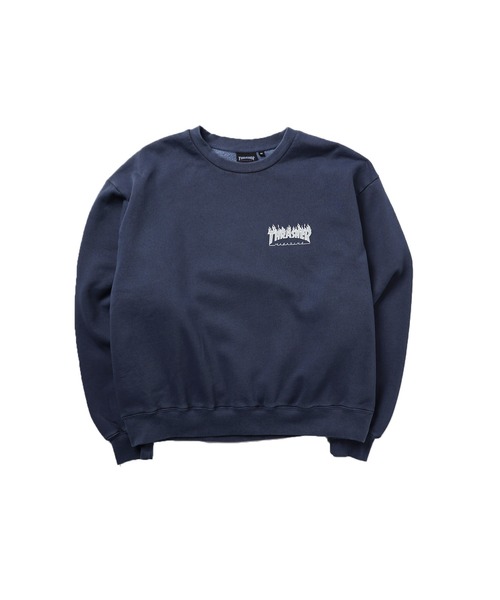 THRASHER（スラッシャー）の「THRASHER×MSG 別注 ヴィンテージ加工スウェットプルオーバー【UNISEX】（スウェット・メンズ・グリーン/ブラック系1/ネイビー/ブラック・M/L/XL/S）」の11枚目の写真