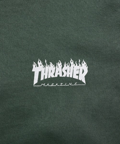 THRASHER（スラッシャー）の「THRASHER×MSG 別注 ヴィンテージ加工スウェットプルオーバー【UNISEX】（スウェット・メンズ・グリーン/ブラック系1/ネイビー/ブラック・M/L/XL/S）」の13枚目の写真