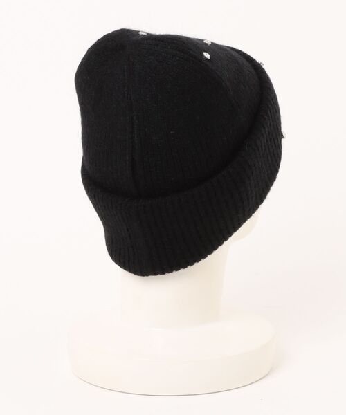 VIBGYOR（ヴィブジョー）の「pur chouchou/ビジュー リブ ニット帽 P4513（キャップ・レディース・グレー/ブラック/ホワイト/パープル・FREE）」の5枚目の写真