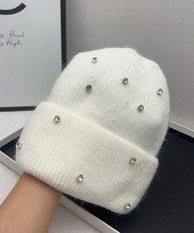 pur chouchou/ビジュー リブ ニット帽 P4513