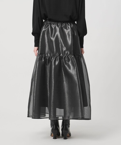 UNITED ARROWS（ユナイテッドアローズ）の「スケルトン シャイン ジャガード スカート ‐ウォッシャブル‐（スカート・レディース・シルバー/ブラック・38/36）」の9枚目の写真