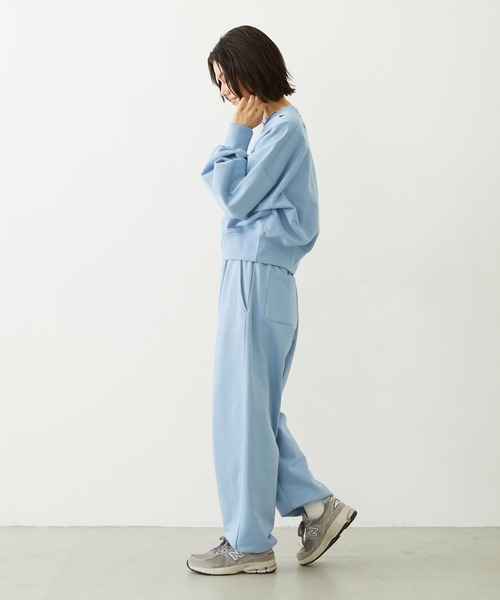 MILKFED.（ミルクフェド）の「LOOSE SWEATPANTS（スウェットパンツ・レディース・ライトブルー/ブラック/オートミール・M/S）」の11枚目の写真