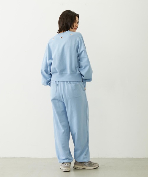 MILKFED.（ミルクフェド）の「LOOSE SWEATPANTS（スウェットパンツ・レディース・ライトブルー/ブラック/オートミール・M/S）」の12枚目の写真