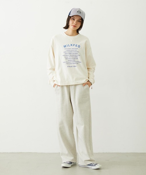MILKFED.（ミルクフェド）の「LOOSE SWEATPANTS（スウェットパンツ・レディース・ライトブルー/ブラック/オートミール・M/S）」の20枚目の写真