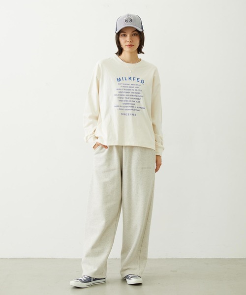 MILKFED.（ミルクフェド）の「LOOSE SWEATPANTS（スウェットパンツ・レディース・ライトブルー/ブラック/オートミール・M/S）」の21枚目の写真