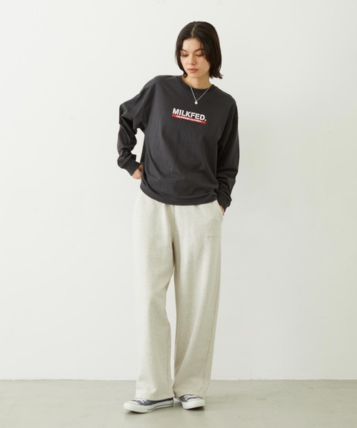 MILKFED.（ミルクフェド）の「LOOSE SWEATPANTS（スウェットパンツ・レディース・ライトブルー/ブラック/オートミール・M/S）」の22枚目の写真