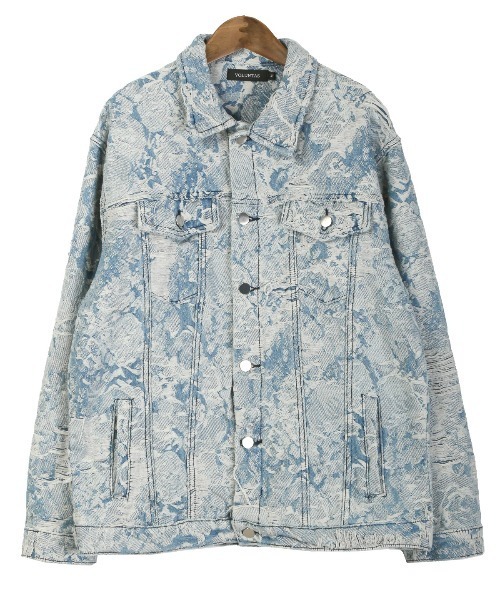 LUXSTYLE（ラグスタイル）の「ダメージ加工花柄デニムジャケット（デニムジャケット・メンズ・ブルー・L/M）」の15枚目の写真
