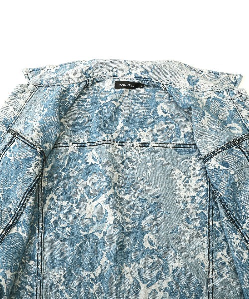 LUXSTYLE（ラグスタイル）の「ダメージ加工花柄デニムジャケット（デニムジャケット・メンズ・ブルー・L/M）」の18枚目の写真