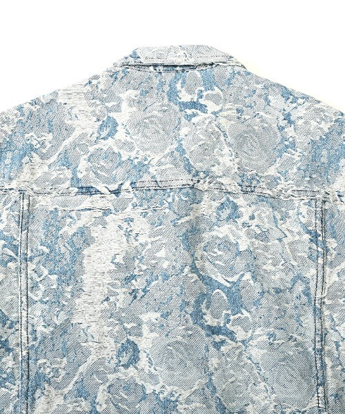 LUXSTYLE（ラグスタイル）の「ダメージ加工花柄デニムジャケット（デニムジャケット・メンズ・ブルー・L/M）」の21枚目の写真