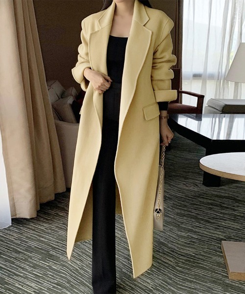 セール】ウエストベルト付きロングコート（チェスターコート）｜ONEP