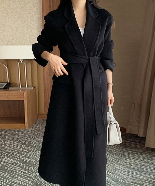 セール】ウエストベルト付きロングコート（チェスターコート）｜ONEP
