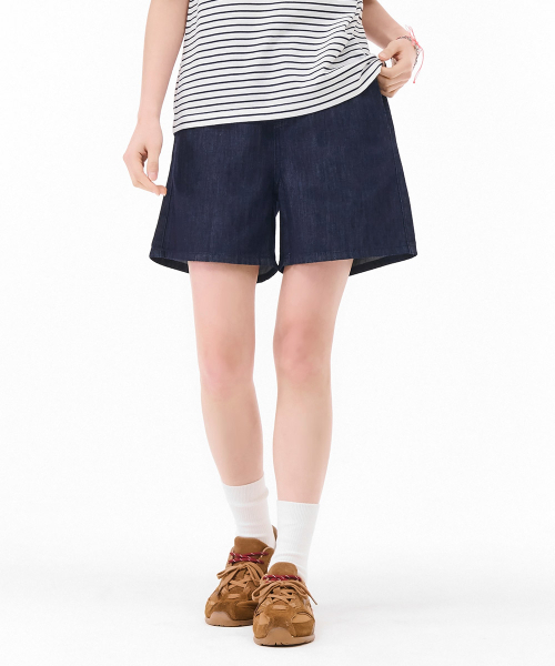 CHASECULT(チェイスカルト)の「レディース オールバンディング 4部 デニムパンツ - ネイビー(その他パンツ・レディース・ネイビー・70/76/67)」の1枚目の写真