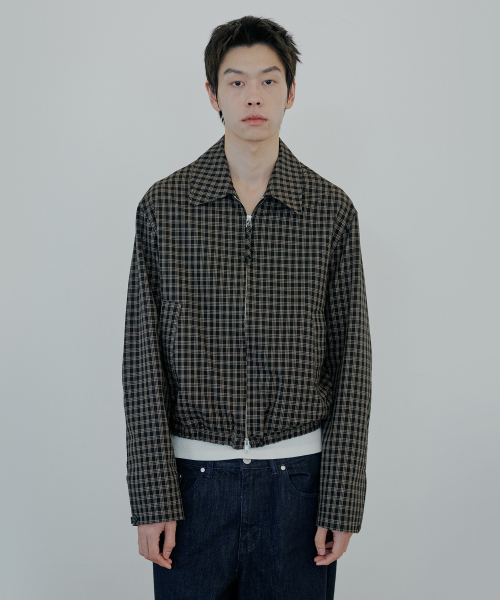 Check Blue Jacket_Black