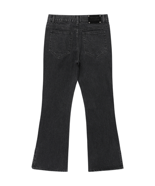 WESLEYHYUSTON（ウェズリーユーストン）の「Sleek zipper detail boots cut denim pants black（デニムパンツ・メンズ・その他・SMALL/MEDIUM/LARGE）」の2枚目の写真