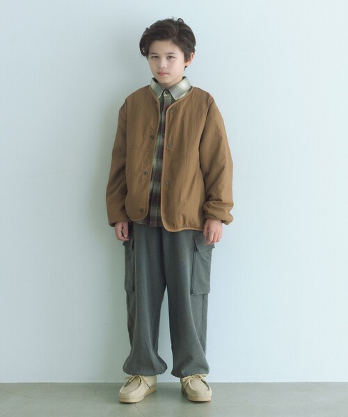 green label relaxing（グリーンレーベルリラクシング）の「裏毛 ワイドカーゴパンツ（MDグレー）/ キッズ  100cm-160cm（カーゴパンツ・キッズ・グレー系・160cm/120cm/110cm/100cm/140cm/150cm/130cm）」の5枚目の写真
